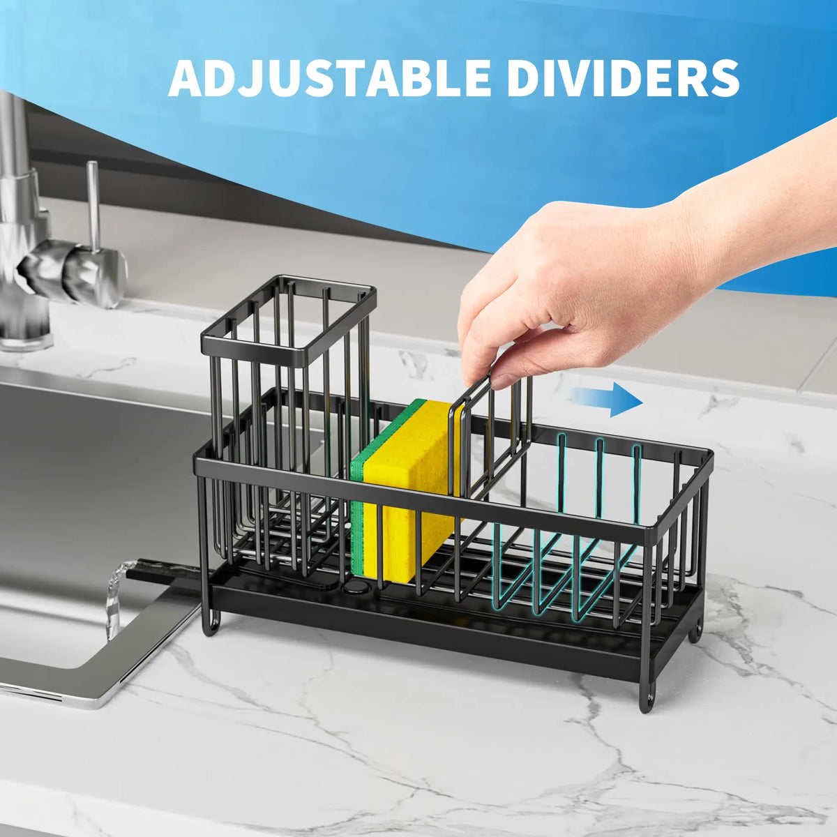Sink Sponge Holder High Brush Rack Essential Countertop