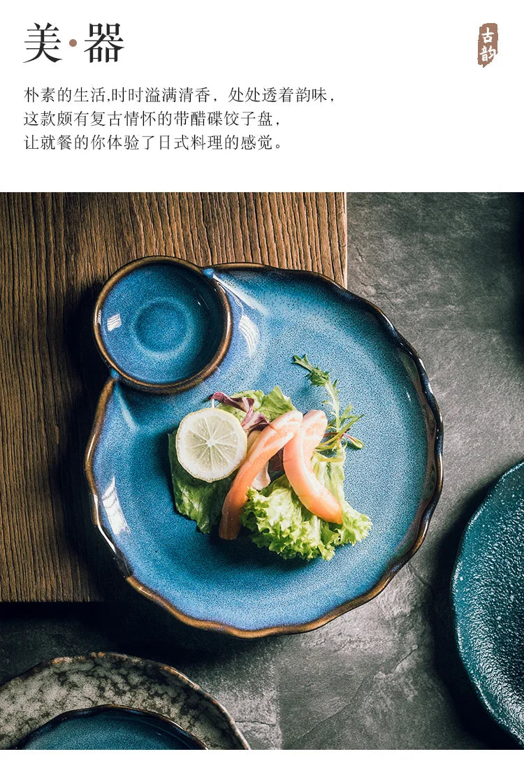 Japanese-Style Dumpling Plate High-Value Ceramic Creative