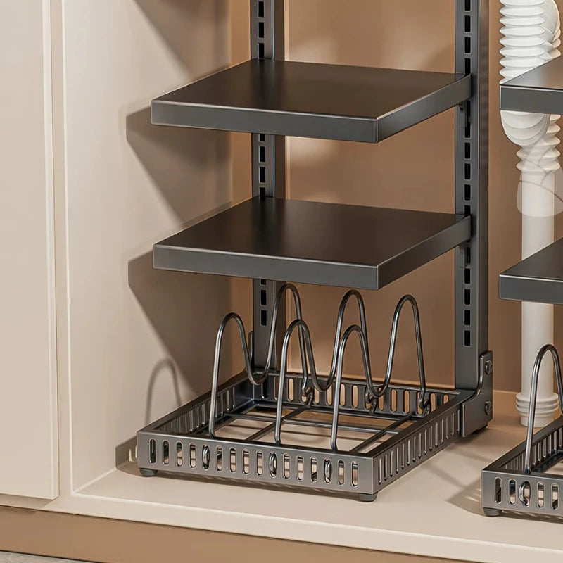 Dish Sink Storage Shelves Under Desk Cabinets Support