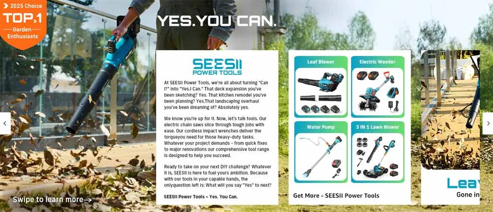 Seesii 650cfm Leaf Blower 40v Brushless Electric Turbo