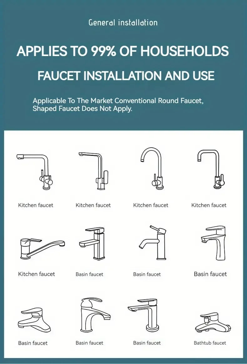 1pc 1080 Swivel Stainless Steel Faucet Extender Universal