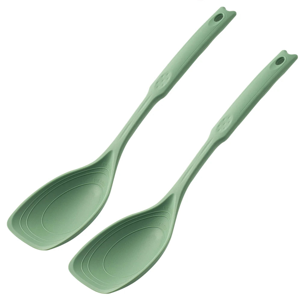 2pcs Silicone Spoon Multi-Use Hold Comfortable Non-Slip Round