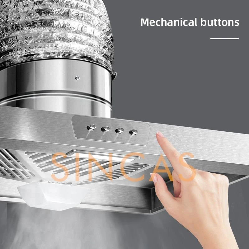 Stainless Steel Range Hood Lighting Easy-Install Exhaust Fan