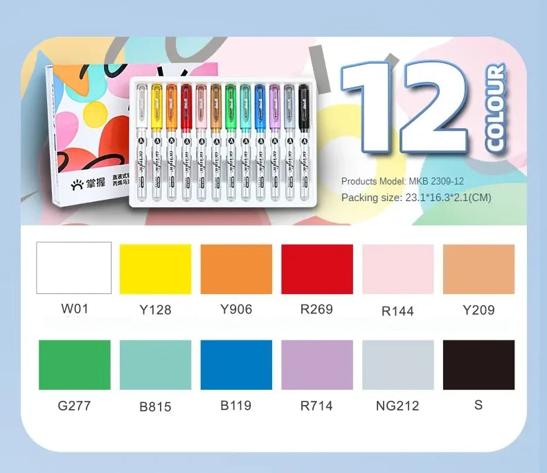 Grasp 120/1 Colors Acrylic Paint Pens Markers Brush