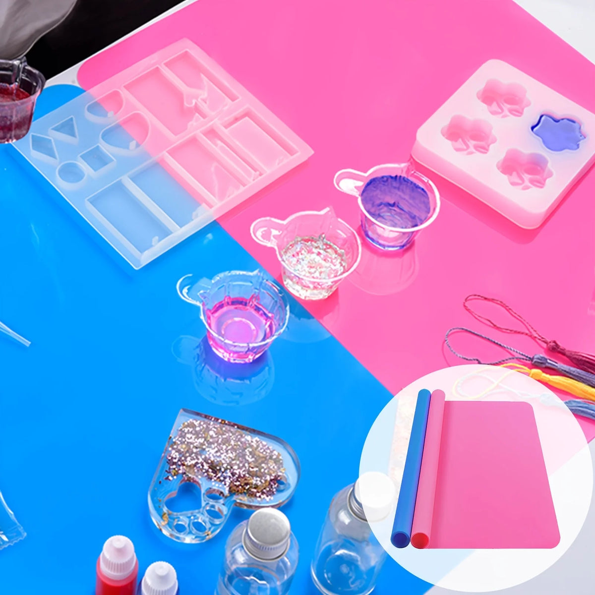 2pcs Large Silicone Sheet Crafts Jewelry Casting Mould