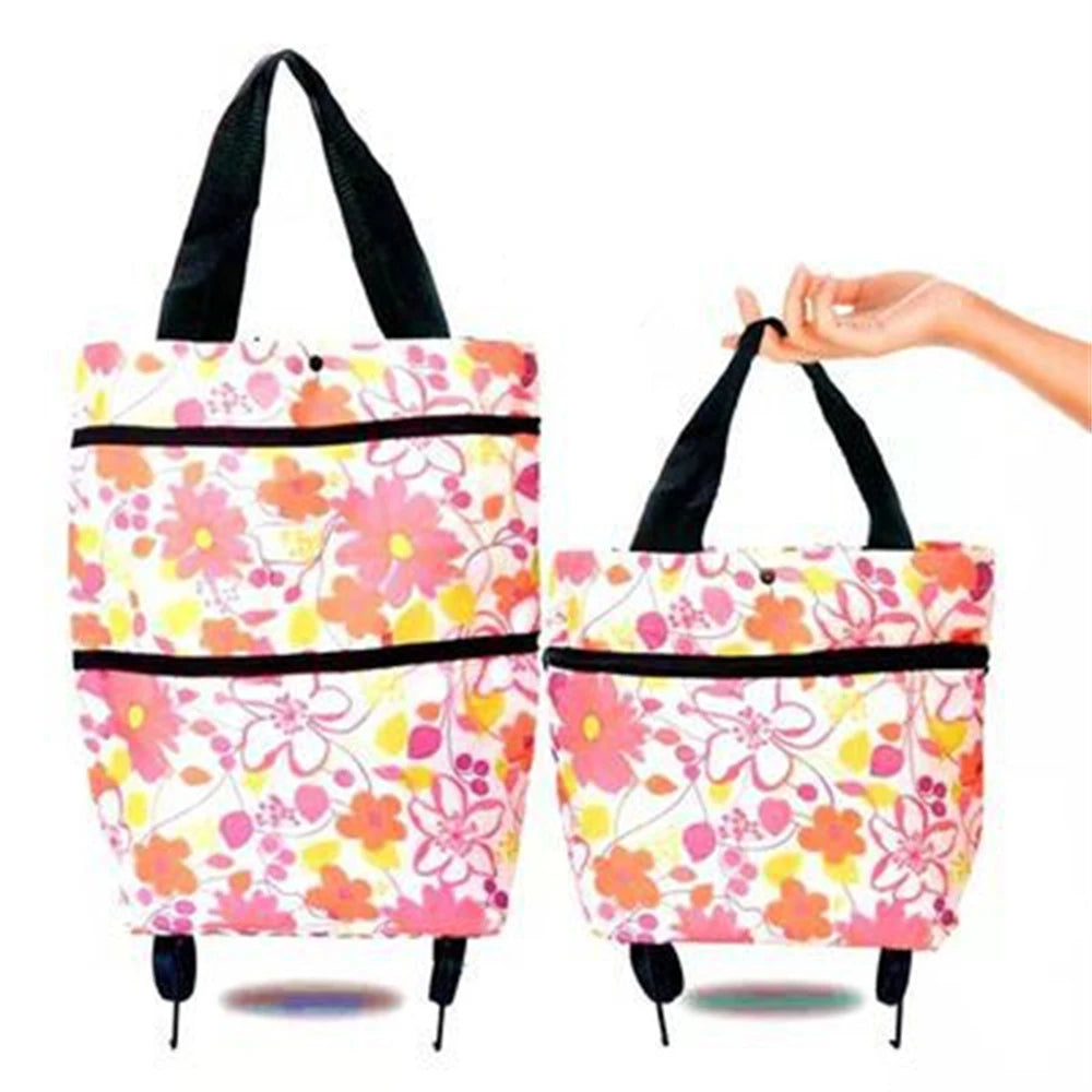 Foldable Shopping Trolley Bag Reusable Grocery Bags Food