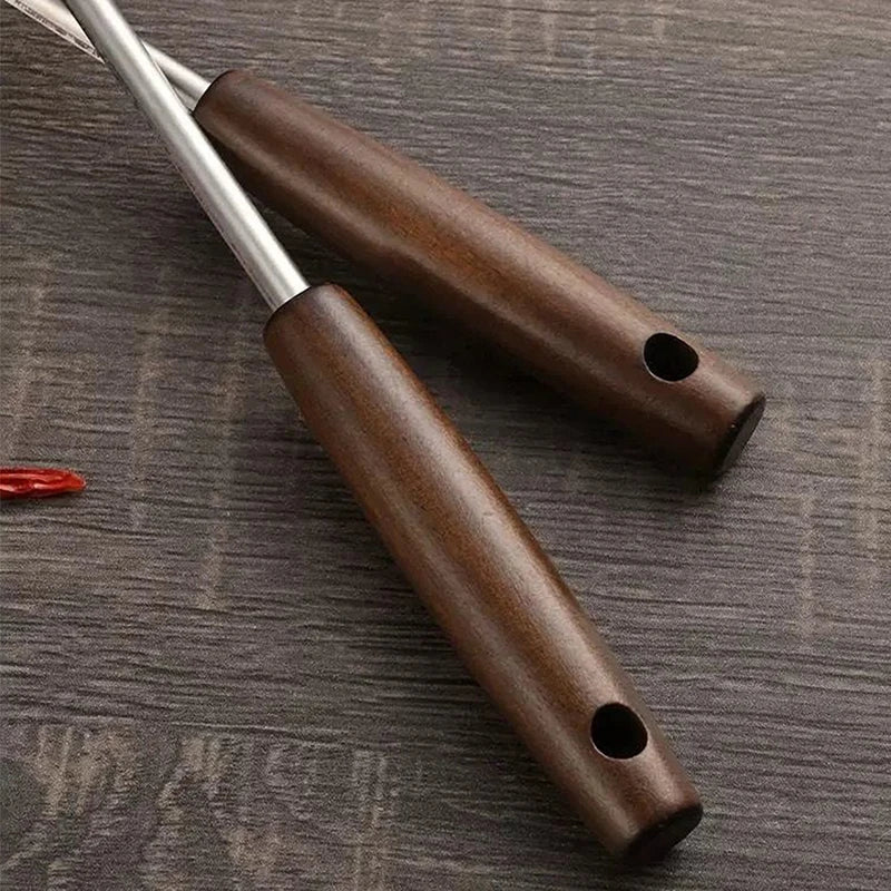 Stainless Steel Wok Spatula Chef-Specific Cooking Spoon Wooden