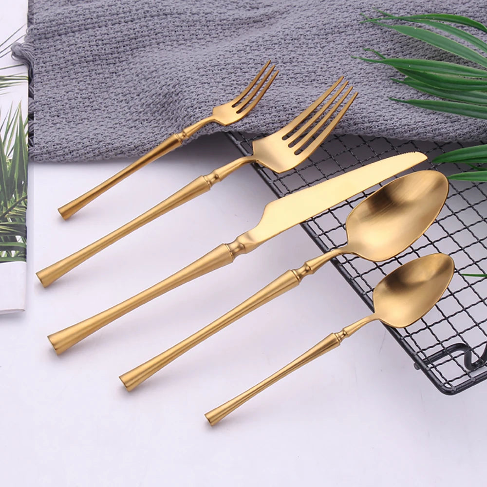 Pieces Knife Fork Spoon Gold Cutlery Complete Stainless