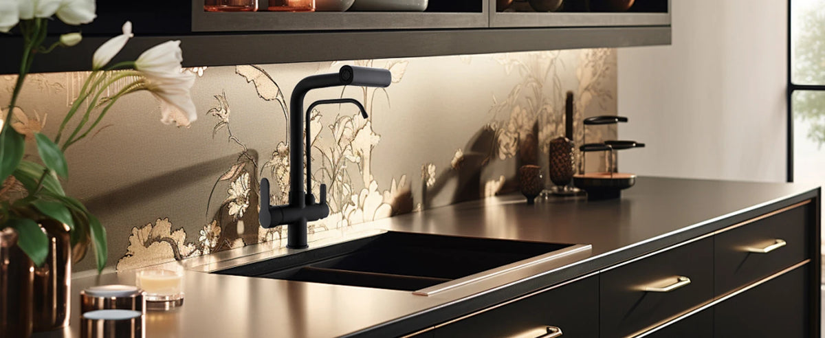 Way Pure Water Filter Faucets Black Pull Out