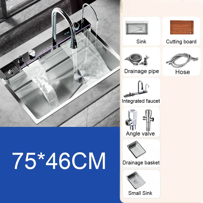 Nano Black Sink Large Slot Integrated Digital Display