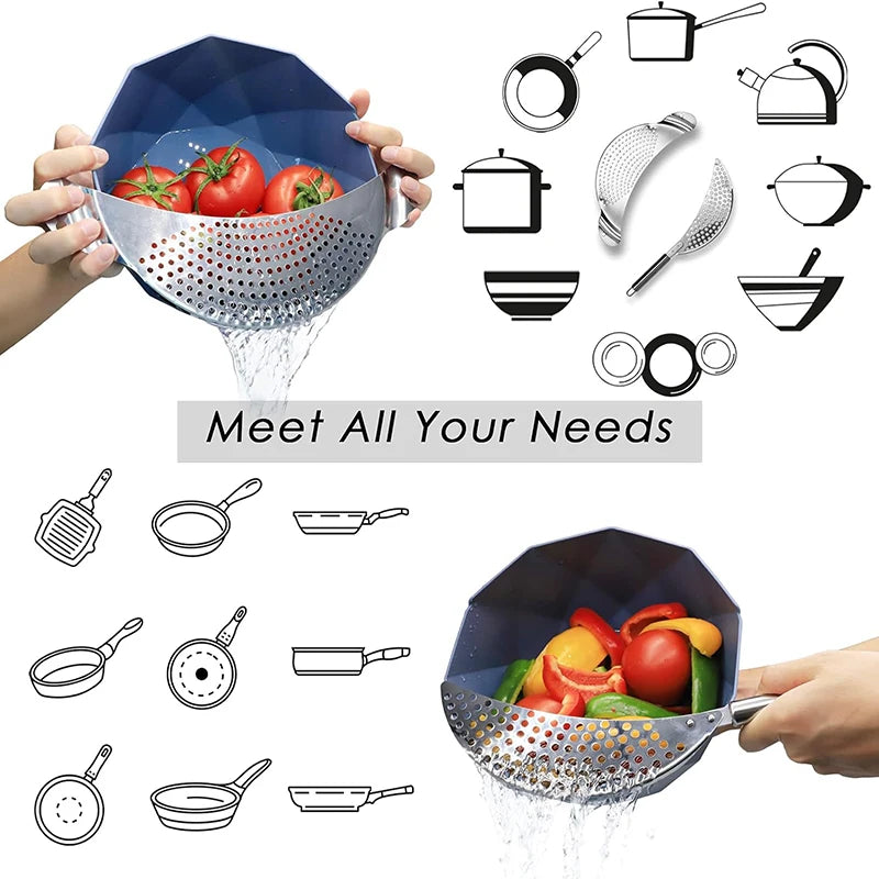 Stainless Steel Pan Pot Strainer Handle Pot Strainer