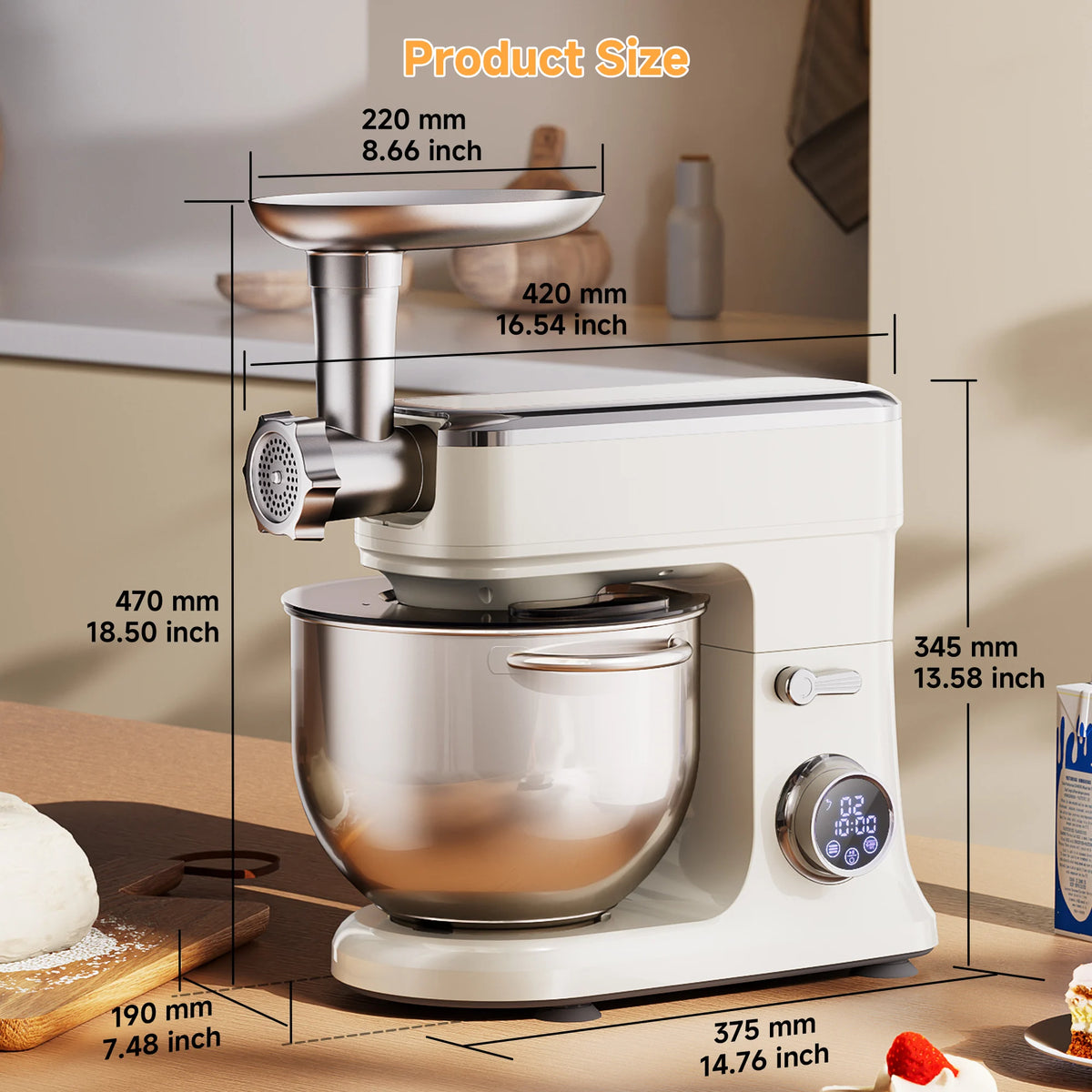 Biolomix 7l Food Mixers Baking 1200w Dc Motor