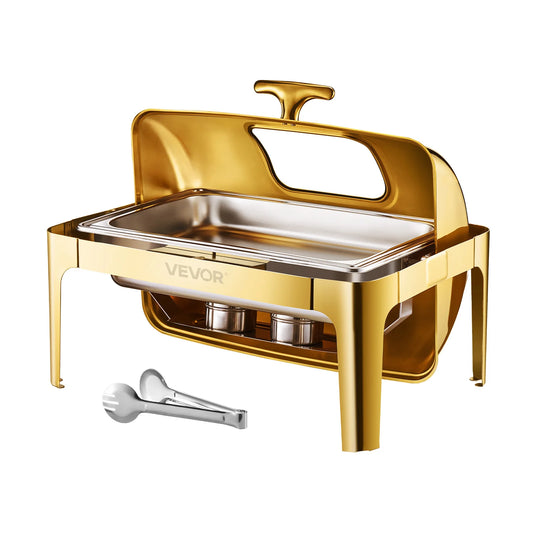 Succebuy 9qt Roll Top Chafing Dish Buffet Stainless
