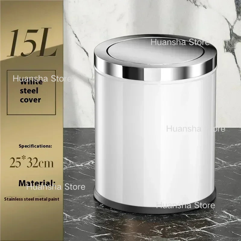 Stainless Steel Trash Can Gold Bathroom Bedroom Recycle