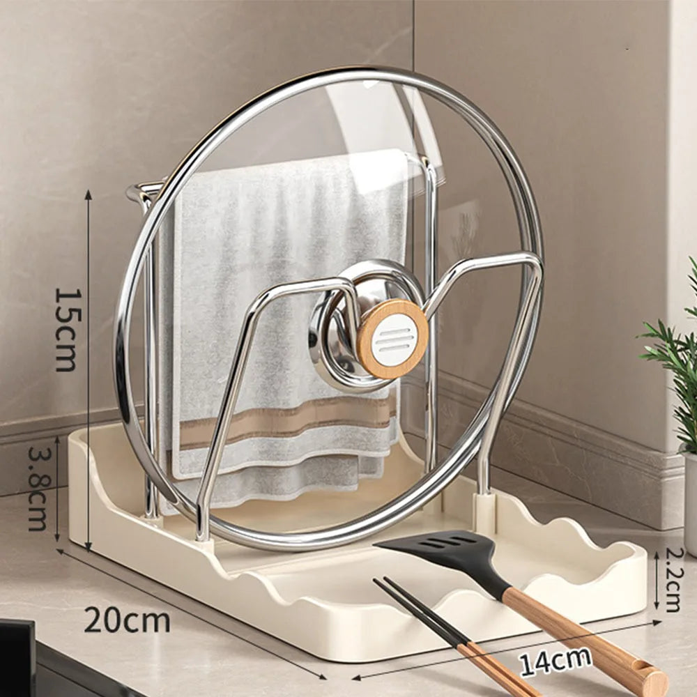 Pot Lid Rack Spoon Rest Stainless Steel Spatula