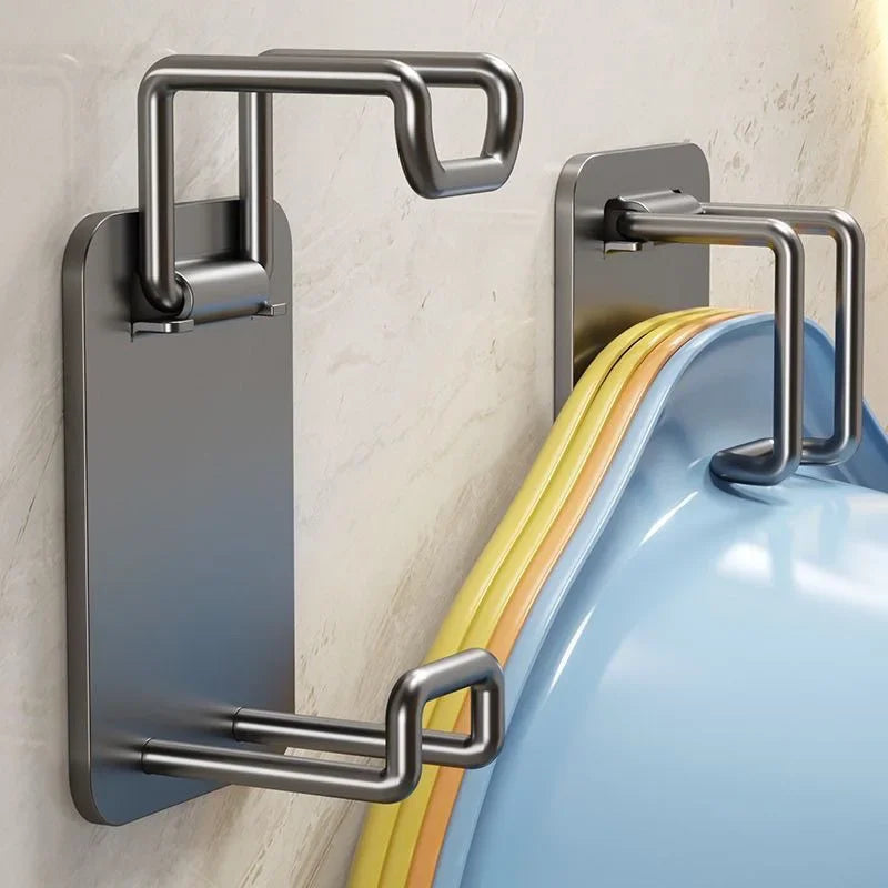 Foldable Storage Hook 1/2pcs Washbasin Rack Rubber Bathtub