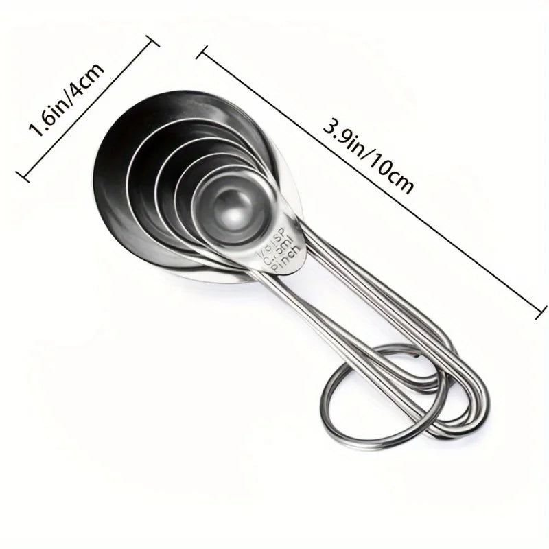5pcs/Set Stainless Steel Measuring Cups Spoons Baking Scale