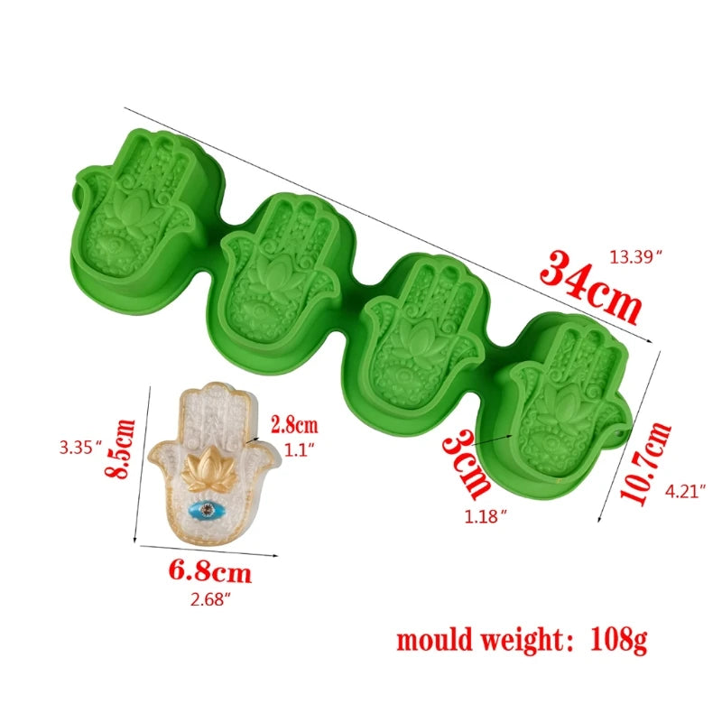 Lotus Hamsa Hand Epoxy Resin Silicone Mold Hand