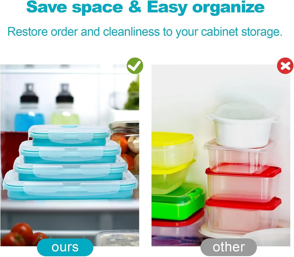 Collapsible Food Storage Containers Lids & Vent 11