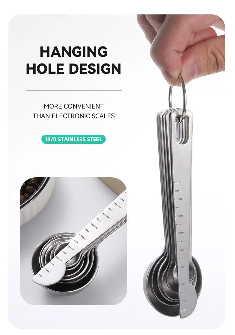 Stainless Steel Measuring Spoon 4/6/7/8 Scale Measuring Ruler
