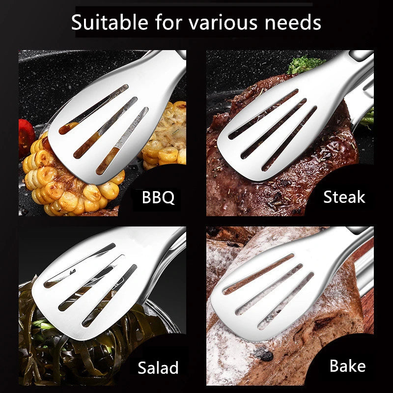 Stainless Steel Food Tongs Barbecue Tongs Meat Salad