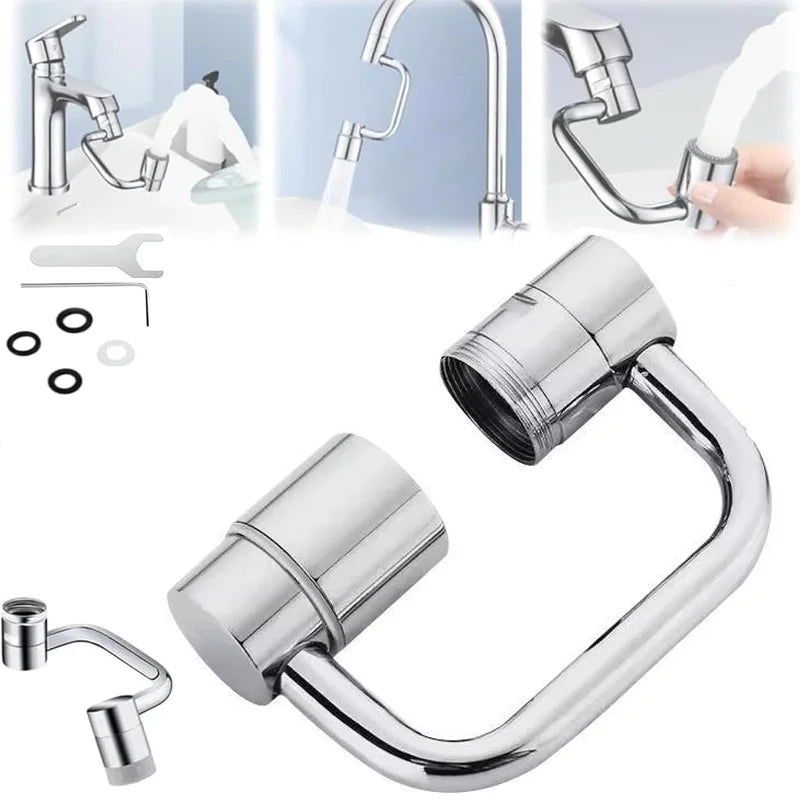 1pc 1080 Swivel Stainless Steel Faucet Extender Universal