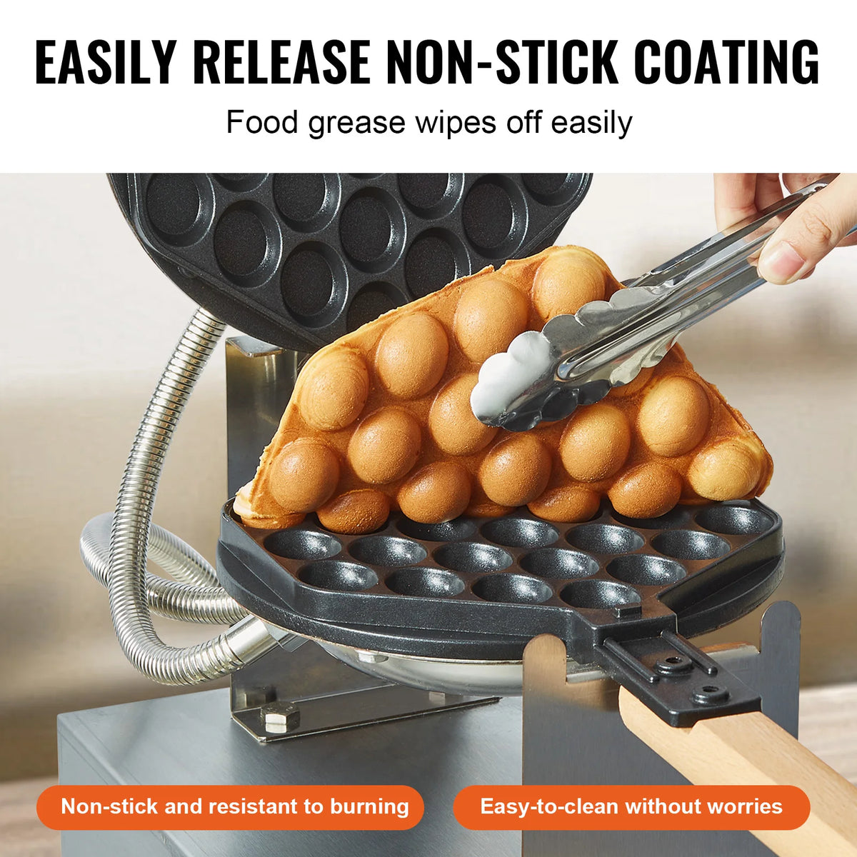 Homewise Commercial Egg Bubble Waffle Maker 1400w Non-Stick