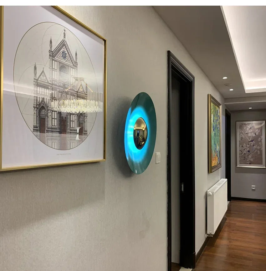 Modern Minimalist Designer Led Wall Light Dish Foyer
