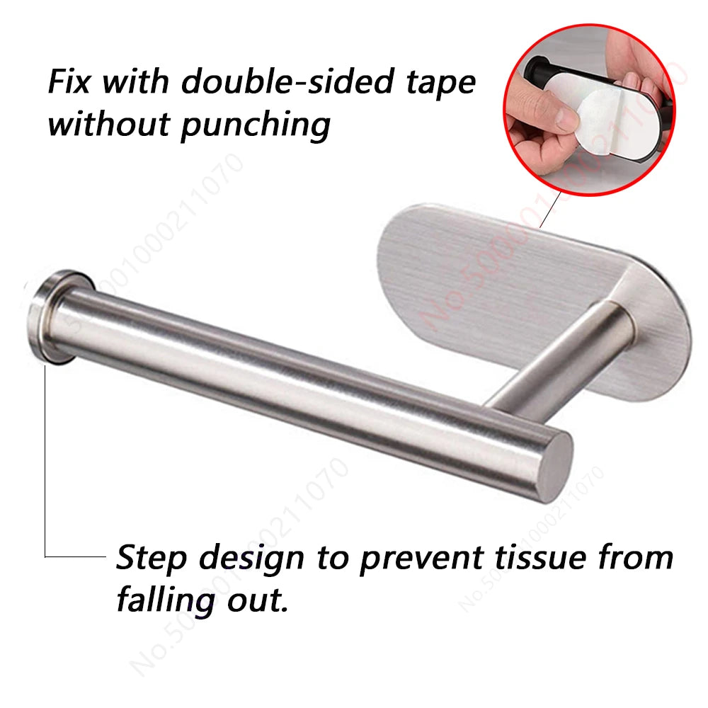 1/2pcs Paper Towel Holder Toilet Paper Holder Adhesive