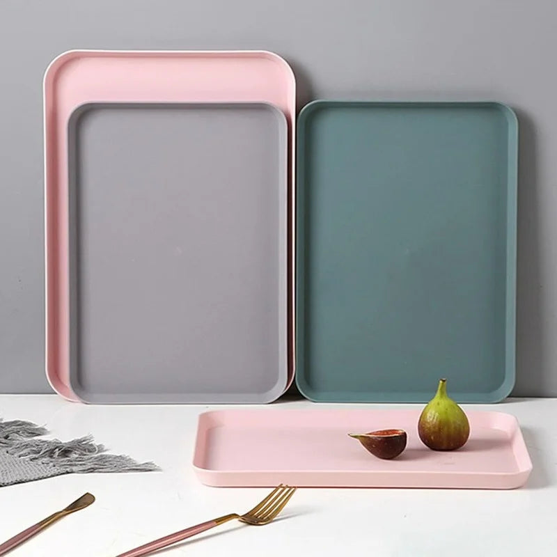 Exquisite Nordic Multi-Function Rectangular Plastic Serving Tray
