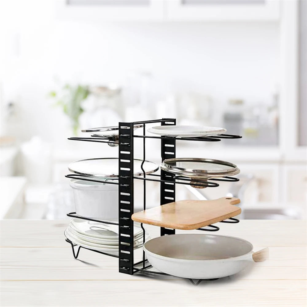 Tiers Pan Pot Organizer Rack Multi-Layer Iron Wire