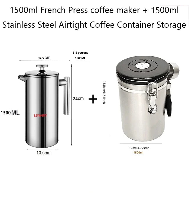 5l Coffee Maker French Press Stainless Steel Espresso