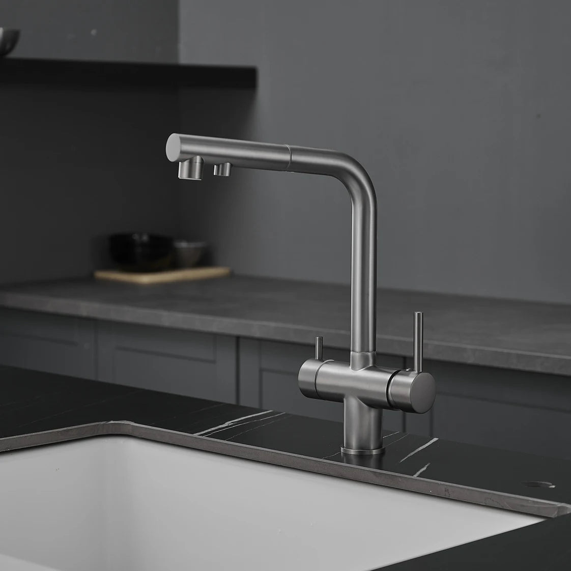 Brushed Nickel Pull Out Filter Faucets Quality Brass
