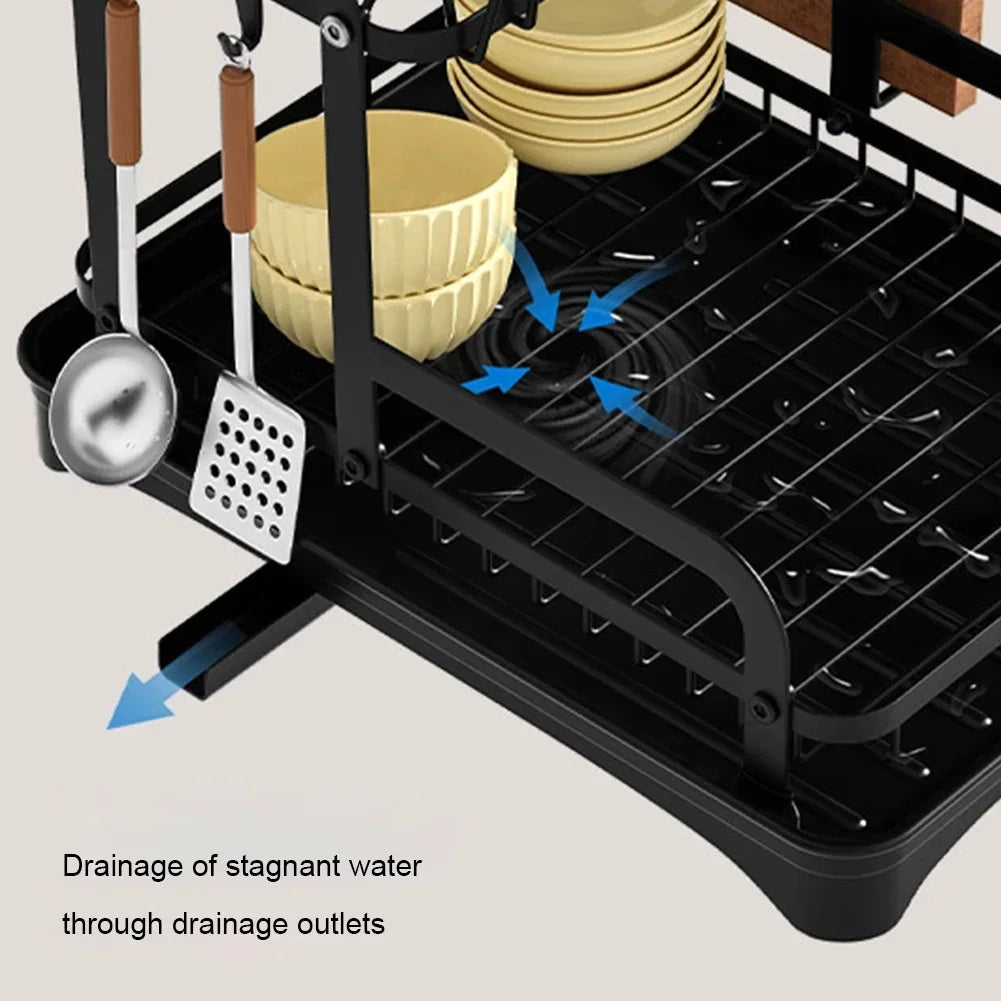 Tier Dish Bowl Drainer Storage Rack Dish Drying