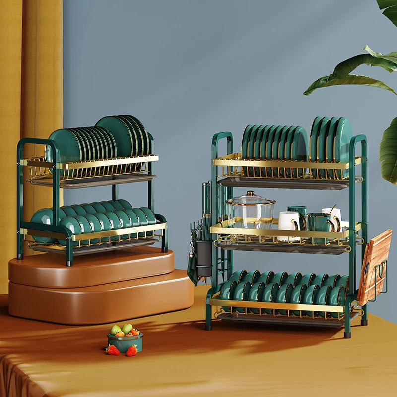 Bowl Rack Draining Dish Storage Green Dishes Storage