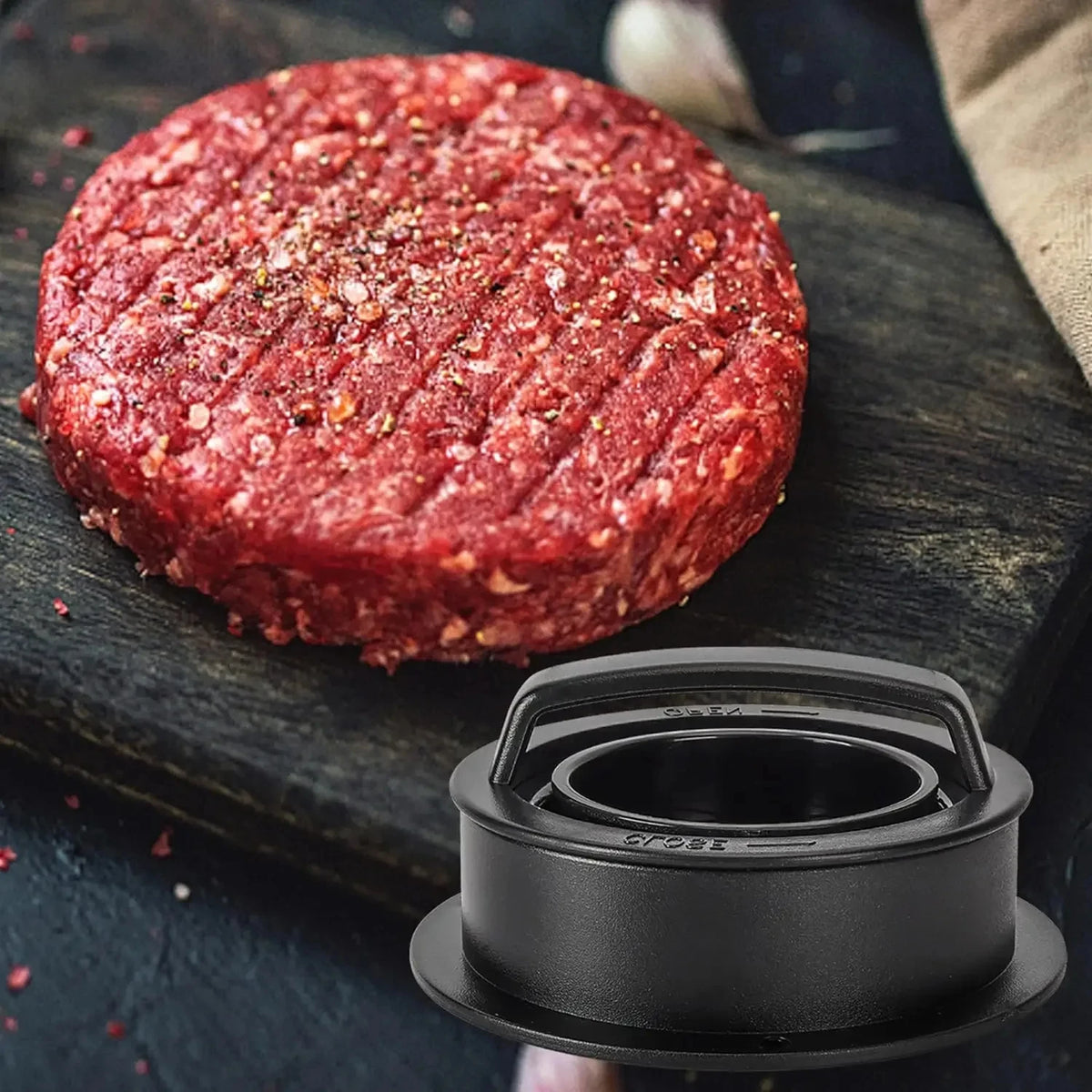 3in1 Round Hamburger Burger Press Beef Grill Food-Grade