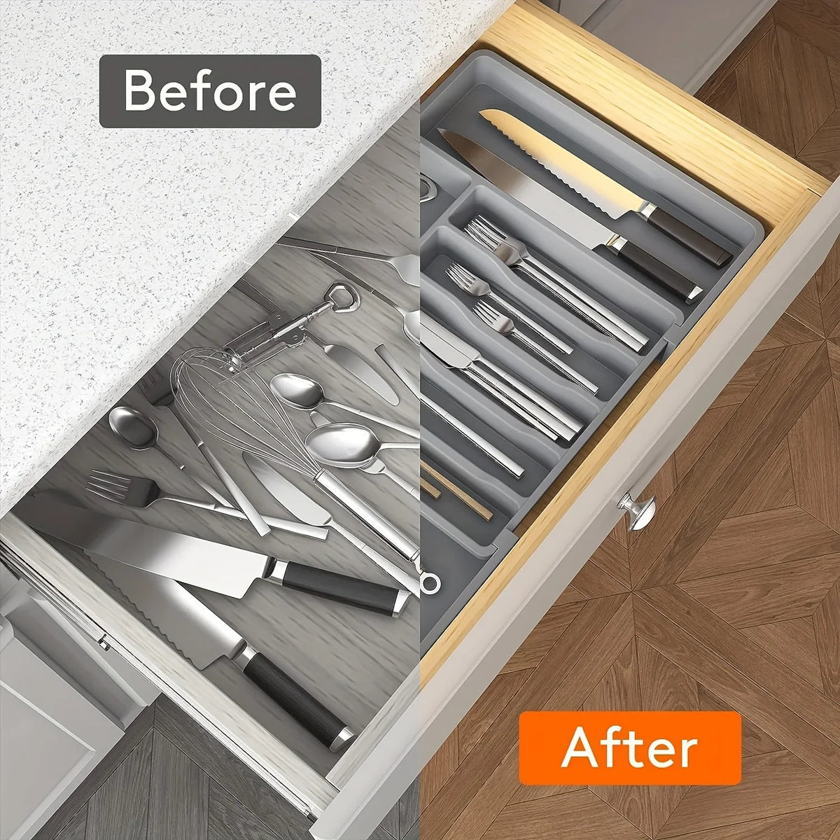 Ideal Organizing Spoon Cutlery Drawers Adjustable Utensil