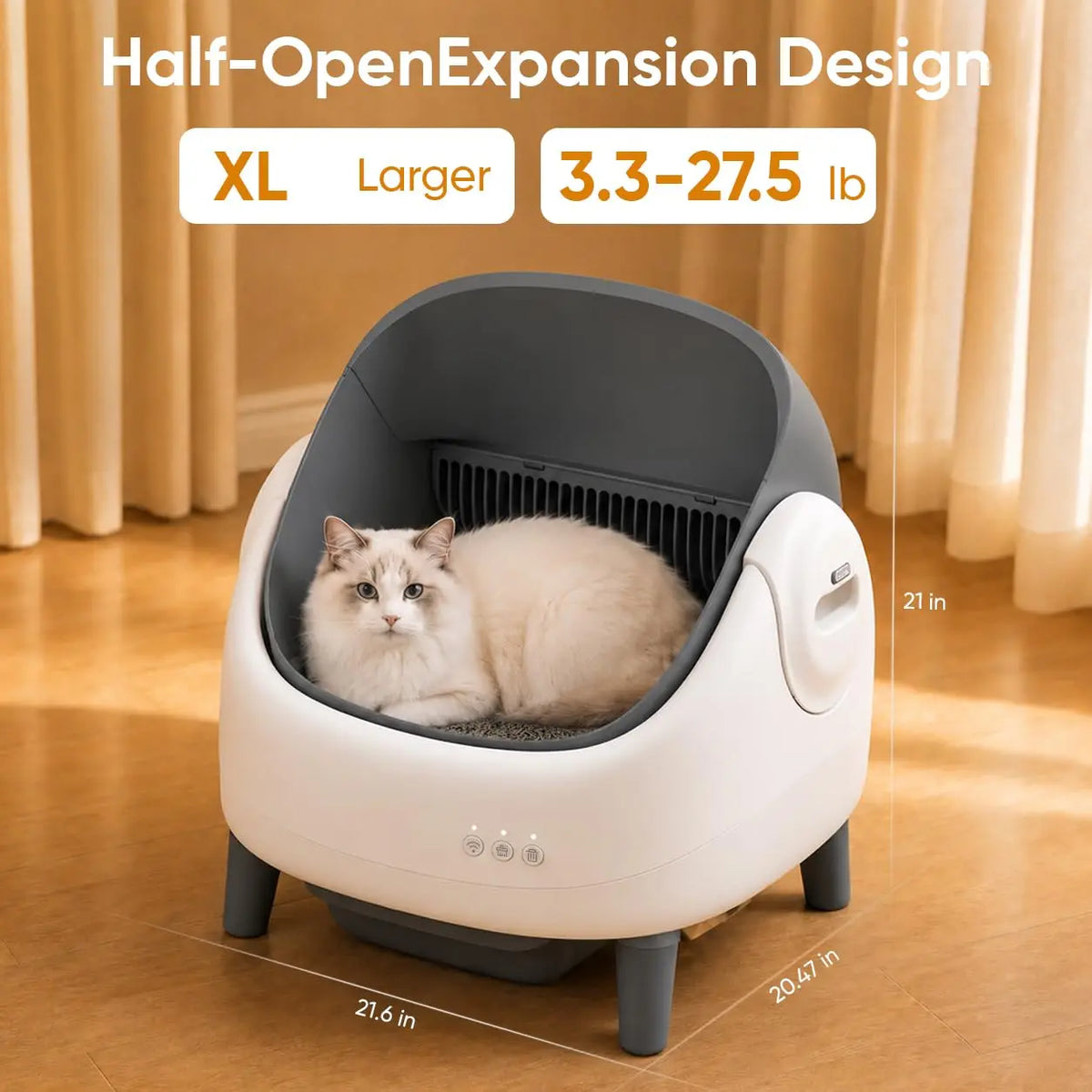 Self Cleaning Cat Litter Box Open-Top Automatic Cat