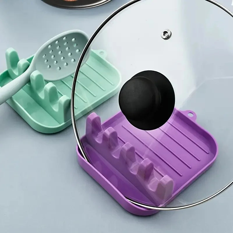 All-In-One Spoon Rest Organizer Keeps Countertops Tidy Holds