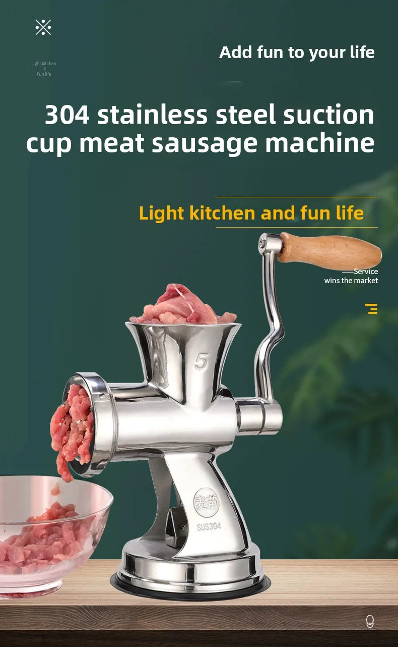 Meat Grinder Hand Crank Meat Mincer Stainless Steel