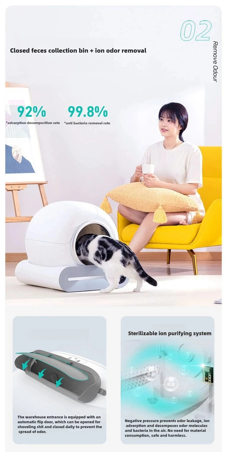Smart Cat Litter Box Pets Automatic Cleaning Electric