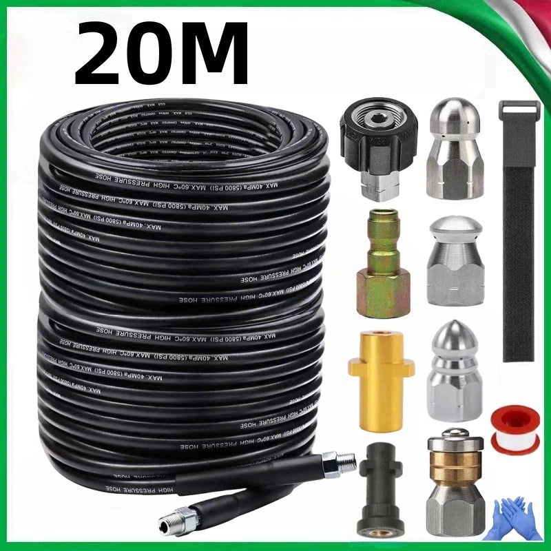 2m-35m Sewer Drainage Cleaning Hose Pipe Cleaning Kit