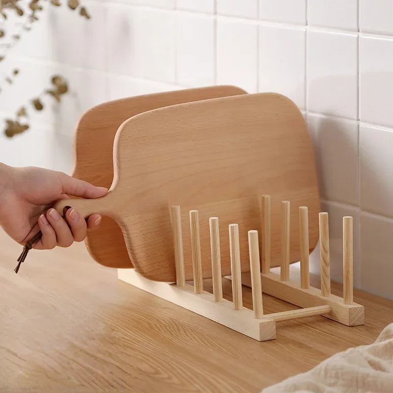 Diy Locker Bamboo Drain Rack Wooden Plate Rack
