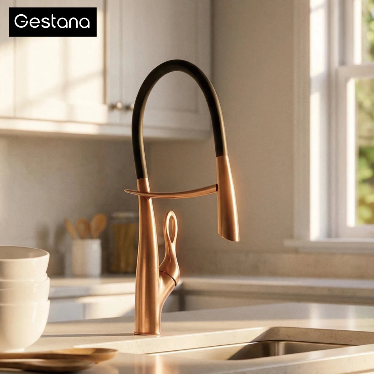 Gestan Brass Brushed Gold Faucet Touch Switch Design