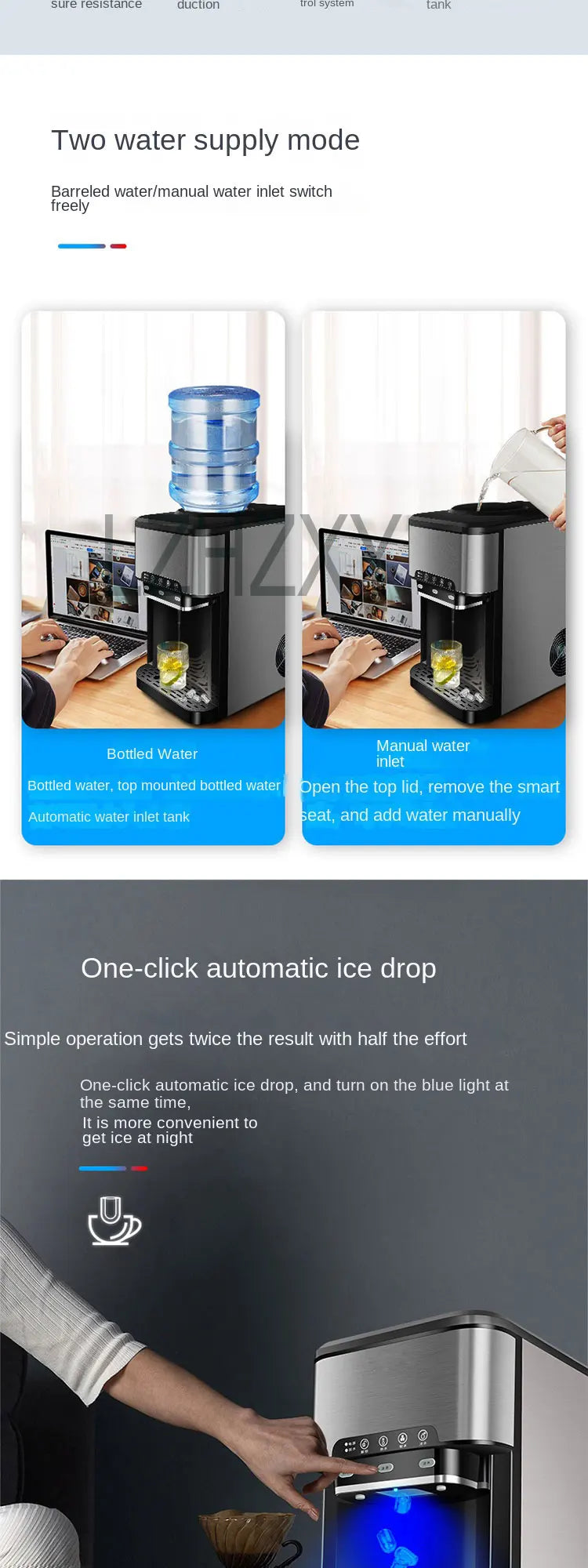 Drinking Water Ice Maker 48lbs Daily Ice Cube