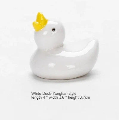 1-5pcs Funny Duck Ceramic Crafts Chopstick Shelf Resturant