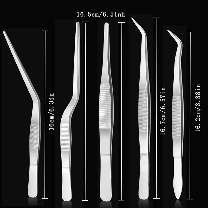 Stainless Steel Plating Tongs Pro Chef Serving Tongs