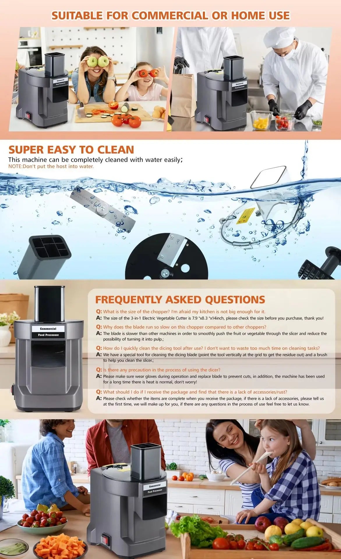 Electric Vegetable Slicer - Fully Automatic Shredding Dicing