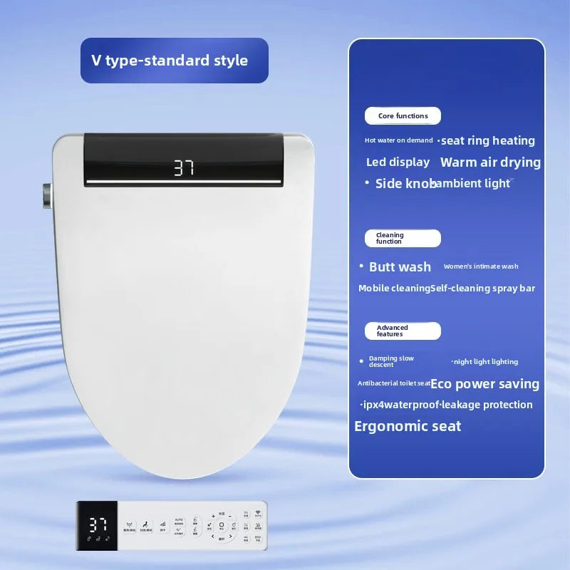 Auto Flip Smart Toilet Seat Cover Heating Cleaning