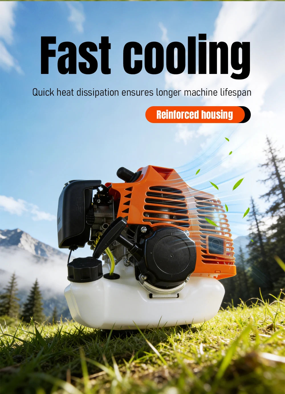 Stroke Gas Brush Cutter 7500rpm 52cc Grass Trimmer